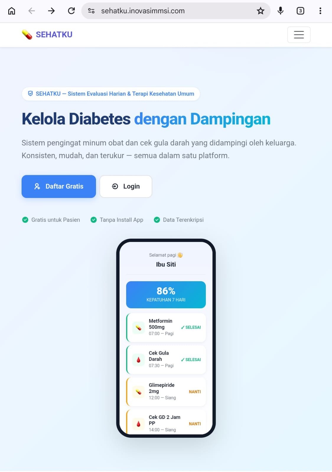 Pelatihan Penggunaan Aplikasi SEHATKU